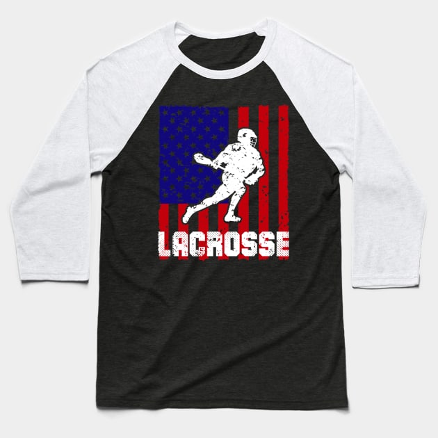 lacrosse,lacrosse usa flag,lacrosse t-shirt,lacrosse gifts Baseball T-Shirt by teenices